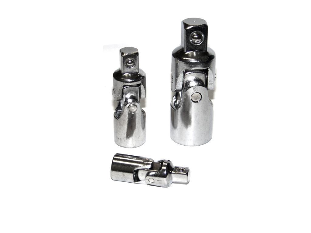 3 pcs Universal Joint Swivel Chrome Plated 1/4″, 3/8″, 1/2″ Drive Forged Steel