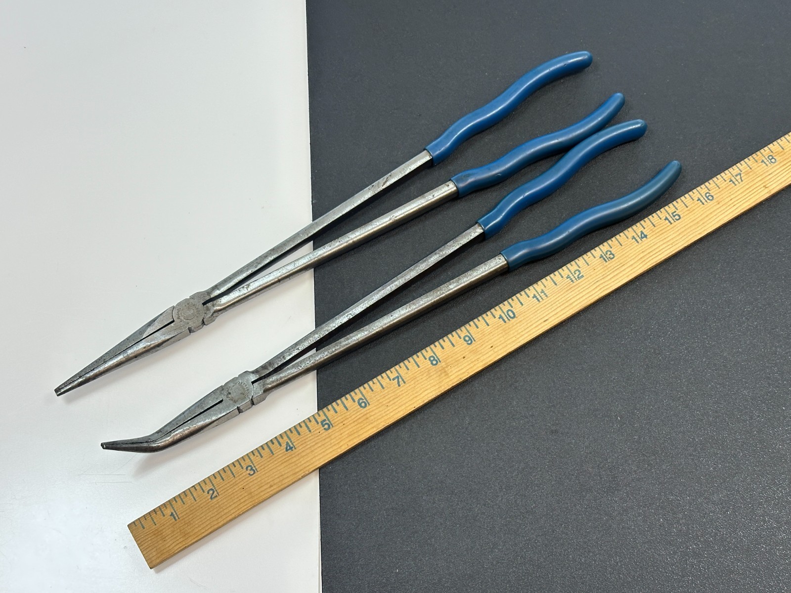 Blue Point Tools 2pc Extra Long 16″ Blue Grip Needle Long Nose Pliers Set Lot