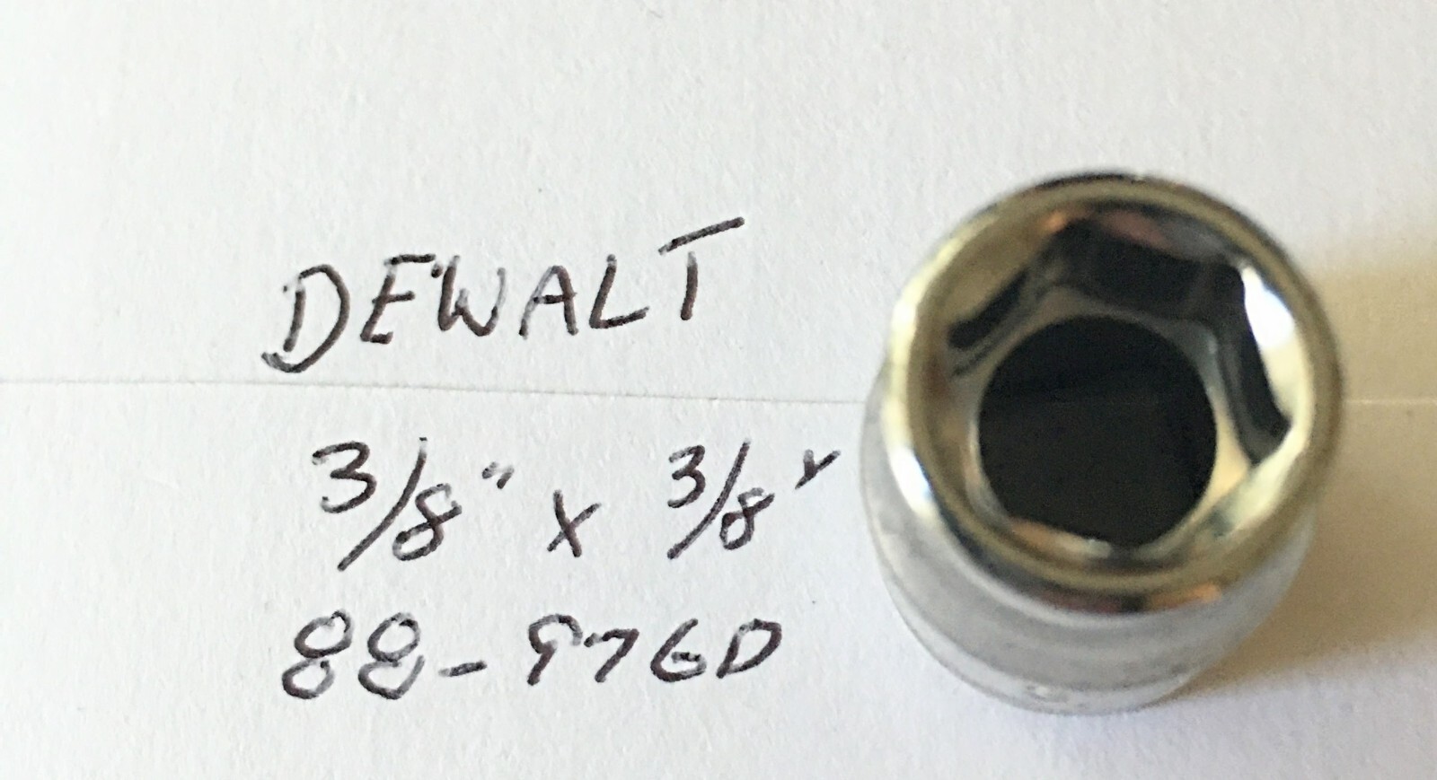 DeWalt 3/8″ x 3/8″ Drive Shallow Polished Chrome Socket 6 Pt 88-976D Free Ship