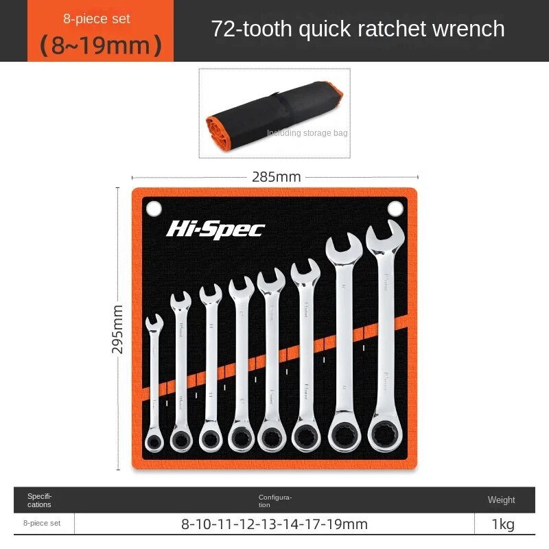 Ratchet Wrench Open End Dual Purpose Quick and Labor-saving Wrench Tool Set