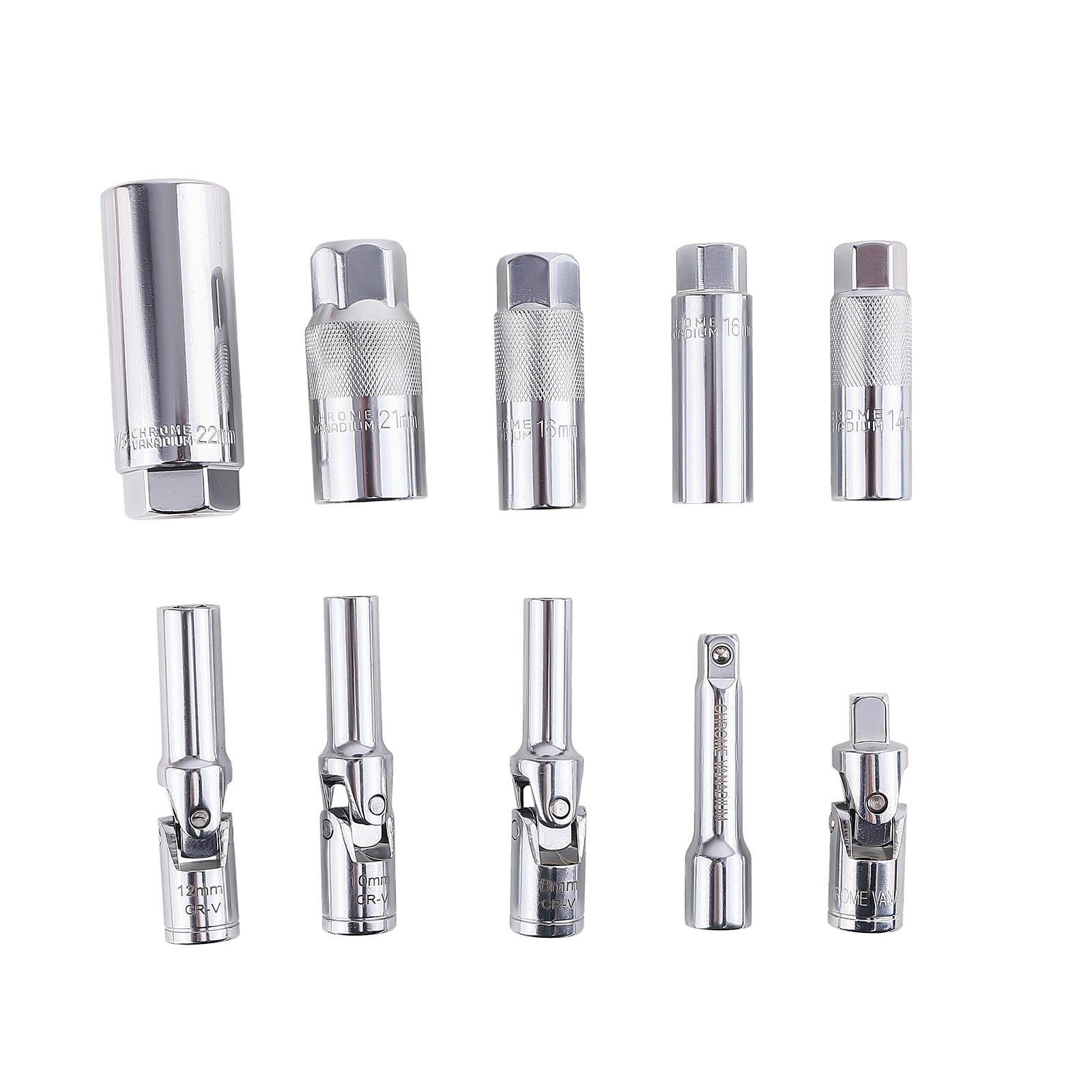 3/8″ Drive Spark Plug Socket Set 14 16 21mm Glow Plug 8-10 12mm Oxygen Sensor