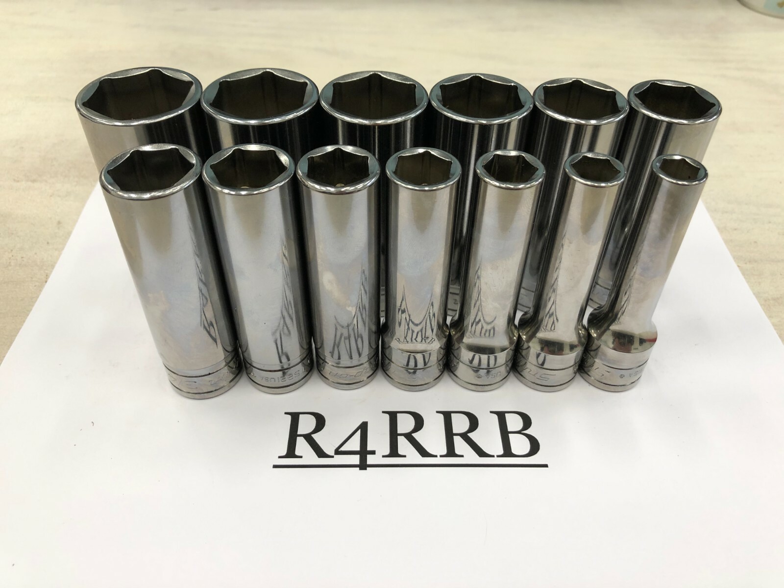 Snap-on Tools USA NEW 1/2″ Drive SAE 13 Piece Deep 6PT Chrome Socket Set 313TSYA