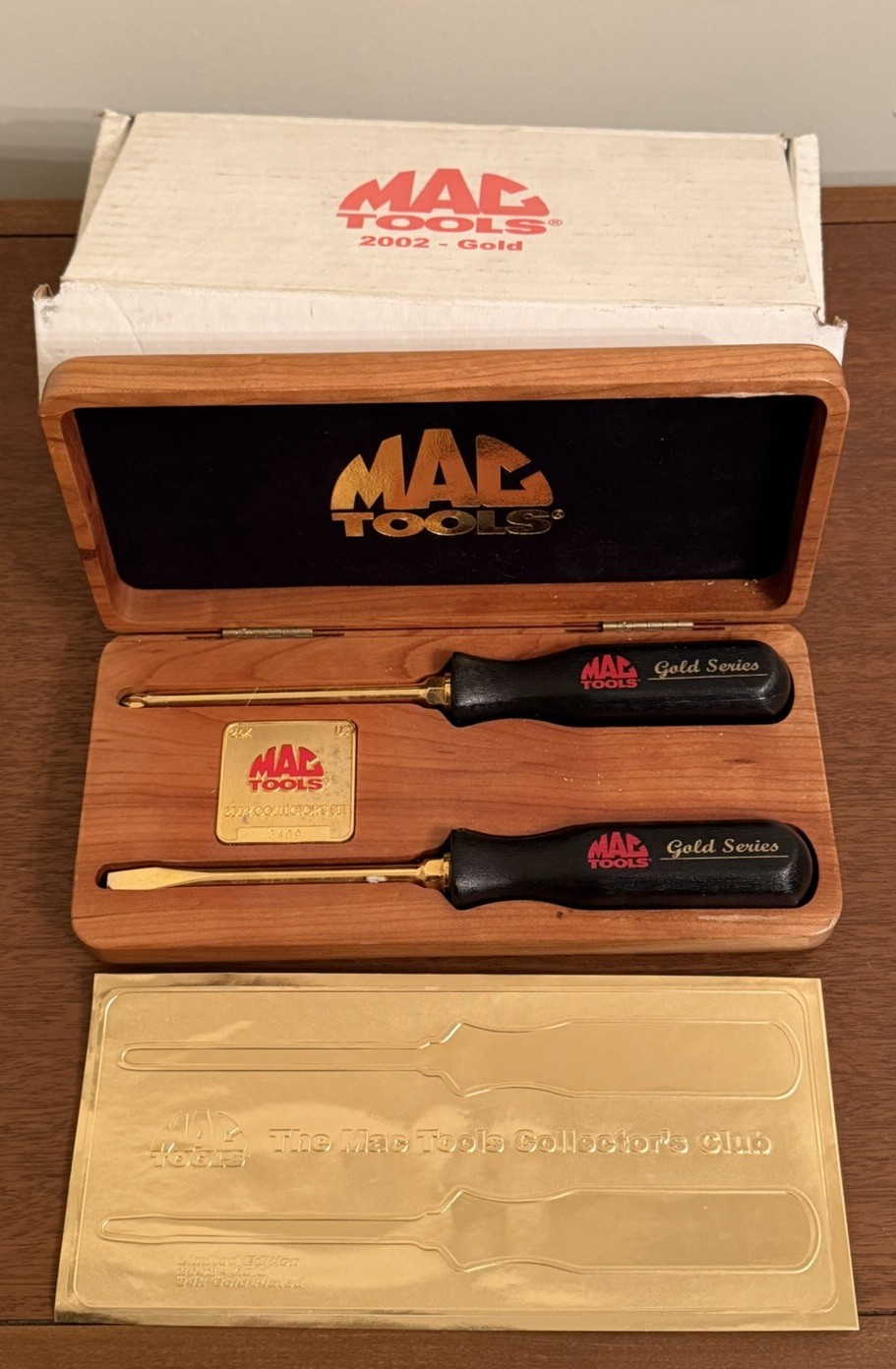 Mac Tools 2002 Limited 24K Gold-Plated Screwdriver Series Set #3409