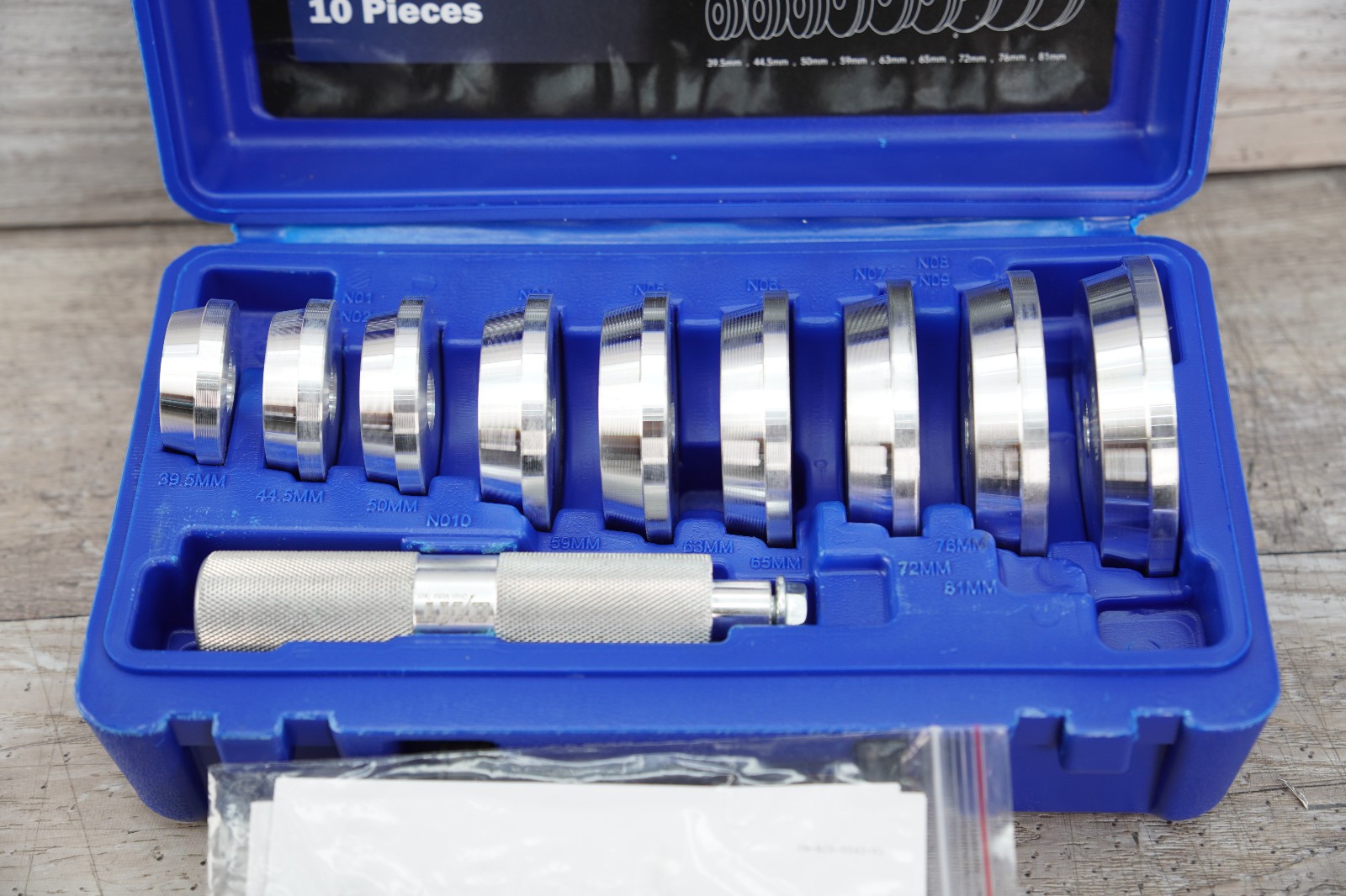 10pc Bearing Race and Seal Driver Set with Adapters for Bearing Installation