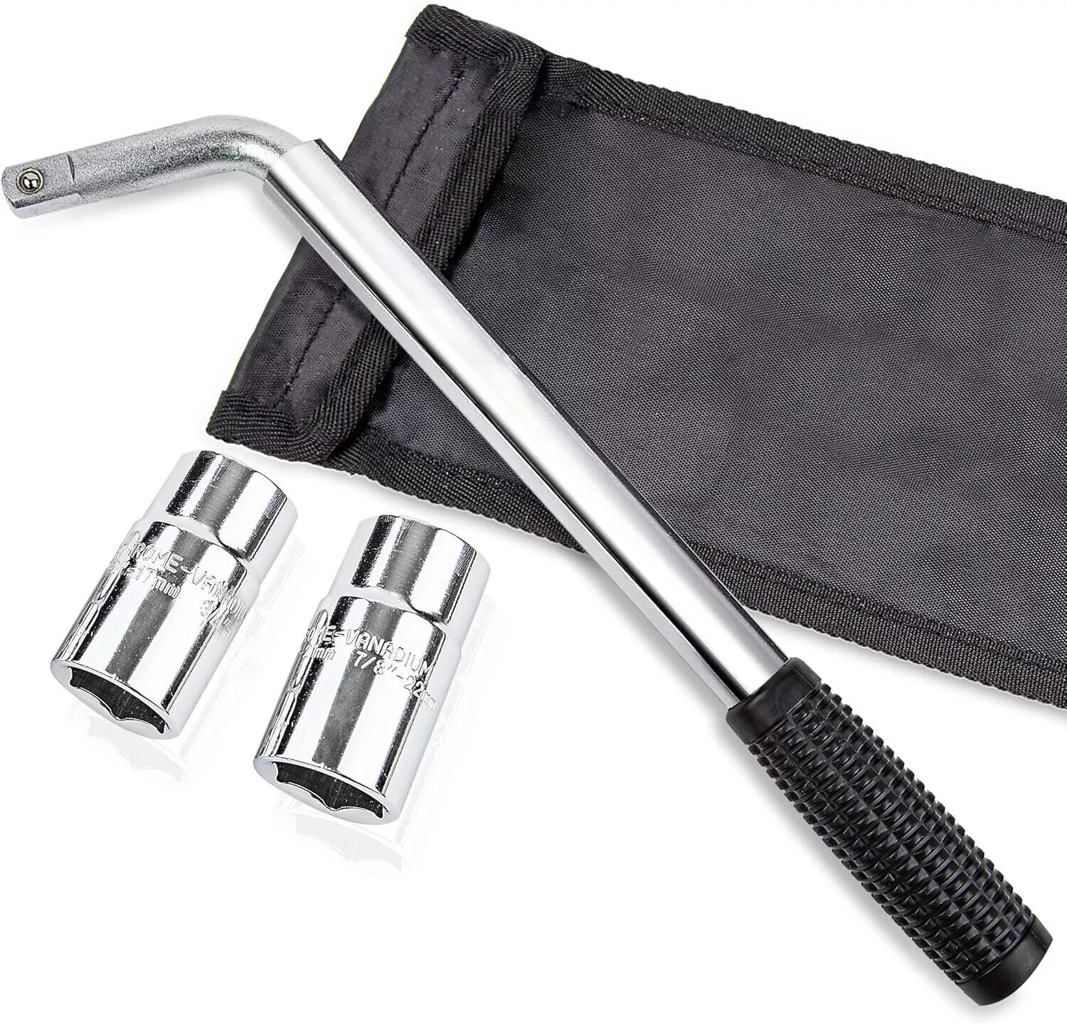CARTMAN Telescoping Lug Wrench with Standard CR-V Sockets 17/19, 21/22mm