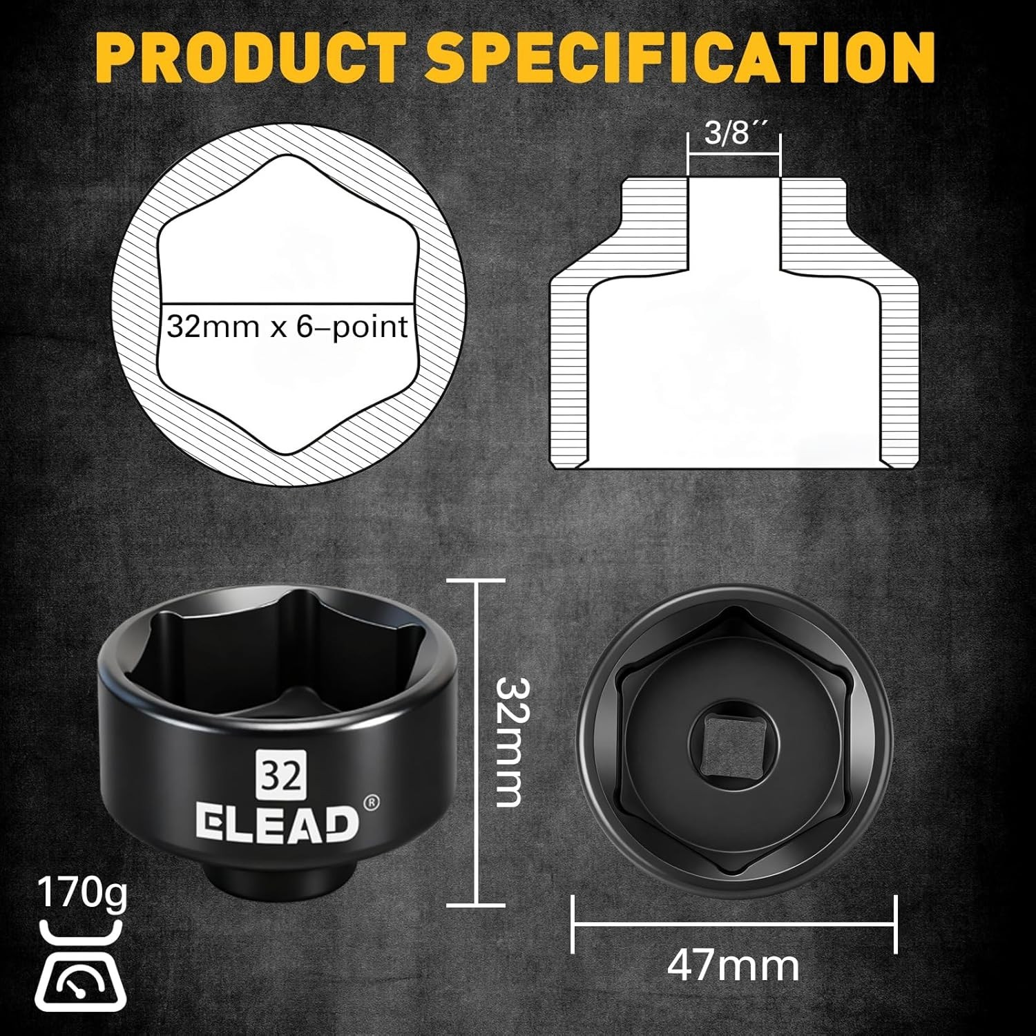 Effortless 32mm Oil-Filter Removal Tool – Low Profile, Chrome Vanadium Steel