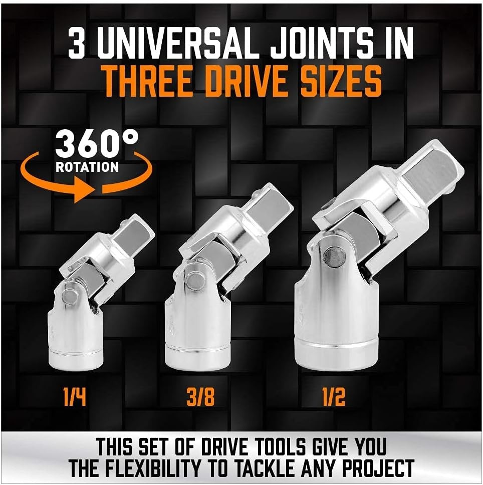 Versatile 20-Piece Drive Socket Extension Set – Easy to Use with High Visibility