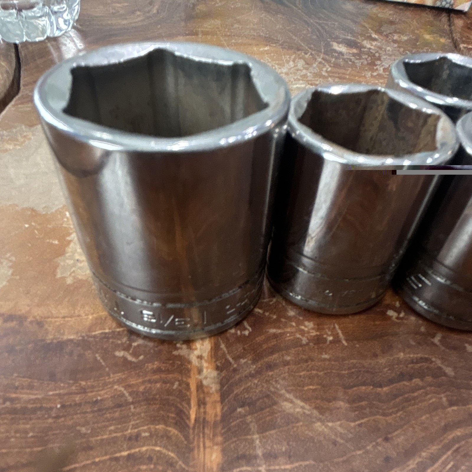 Vintage Snap-on 1/2” Drive SAE Socket Lot TW381 TW301 TW281 TW261 TW221 USA Made