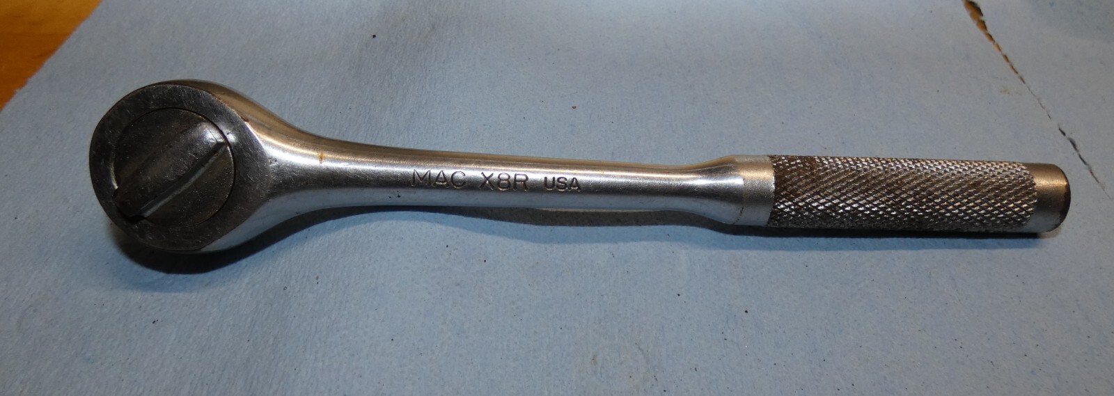 Mac Tools Vintage 7.5″ 3/8″ Drive Round Head Ratchet Knurled Handle X8R