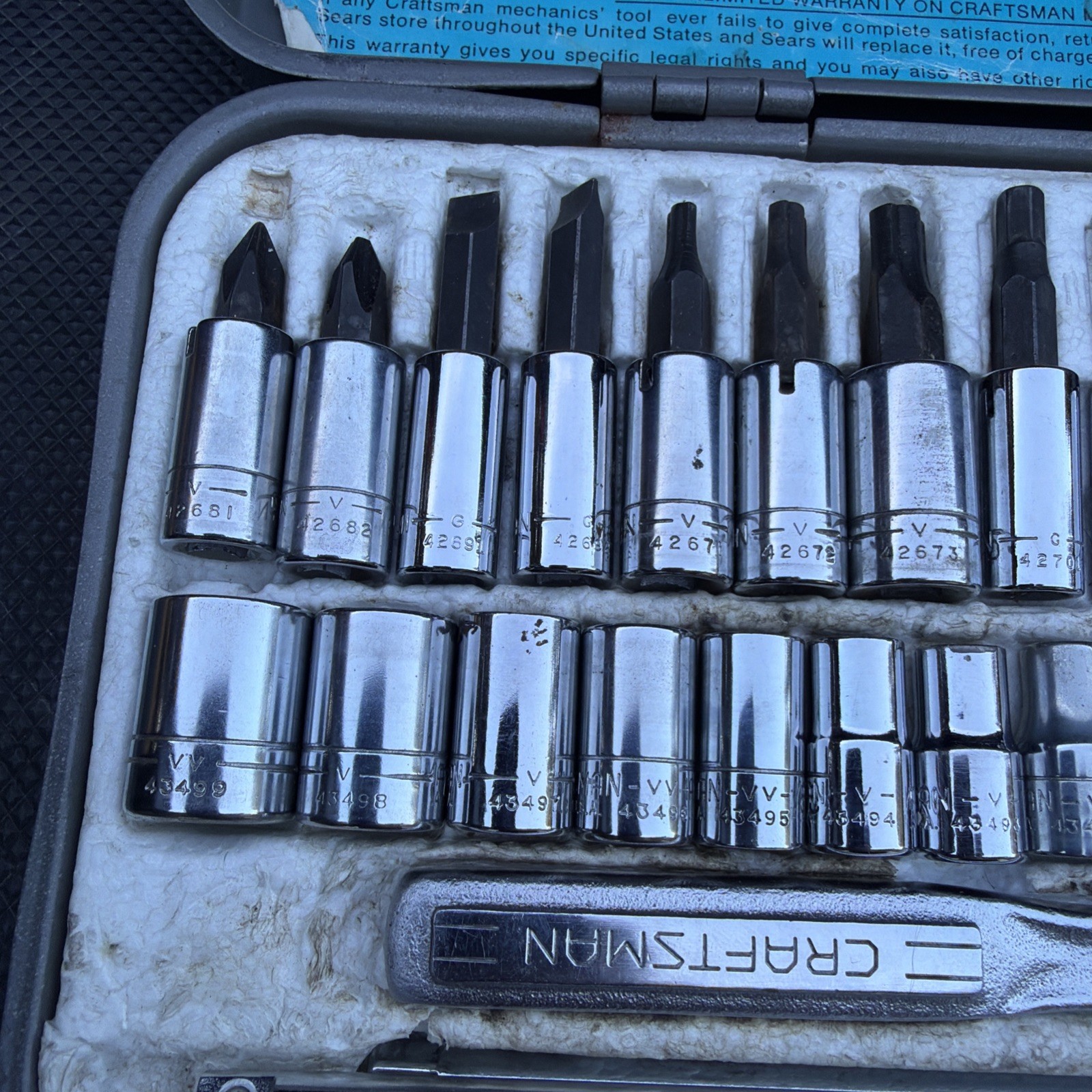 Sears Craftsman 1/4″ Drive 48pc SAE RHFT Socket Set Metal Case USA RARE 44392