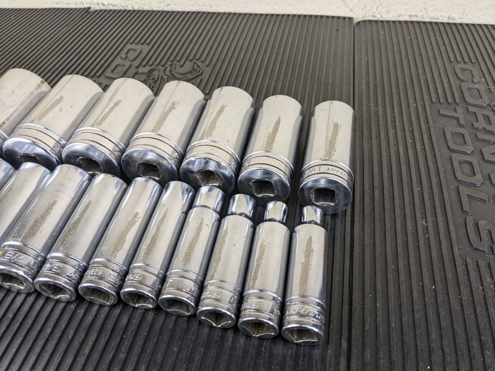 #bg790 Snap On 19 Piece 1/2″ Drive SAE Deep Socket Set 3/8-1-1/2″ USA