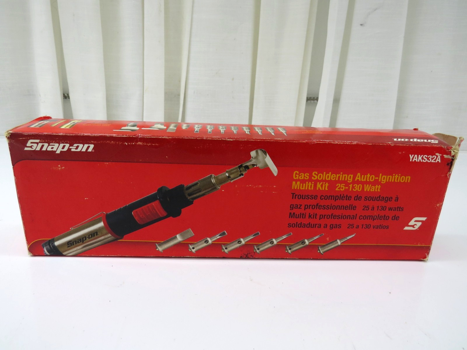 Snap On Gas Soldering Auto-Ignition Multi Kit 25-130 Watt W/Storage Case YAKS32A