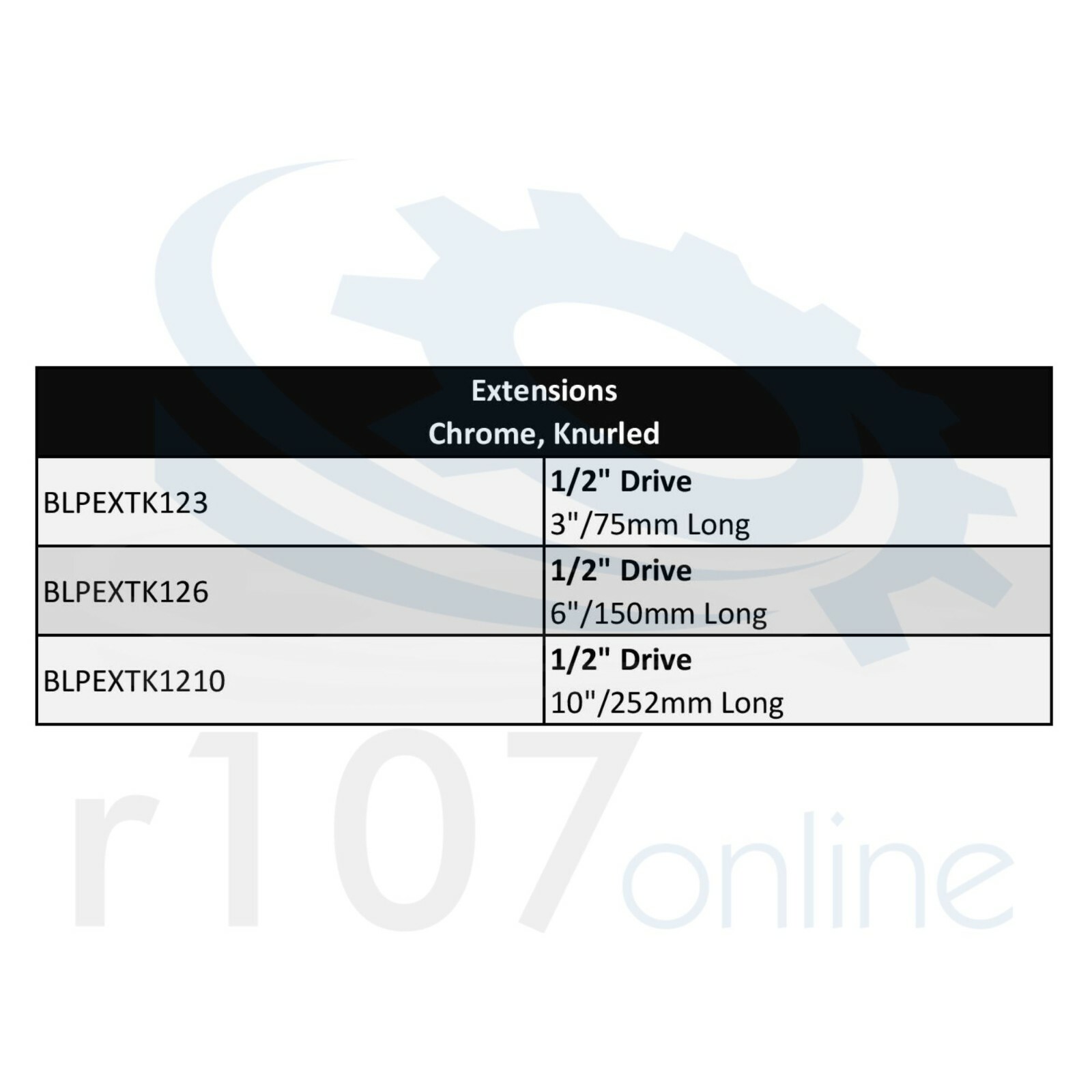 Blue Point 1/2″ Extensions 3″, 6″ & 10″ – As sold by Snap On