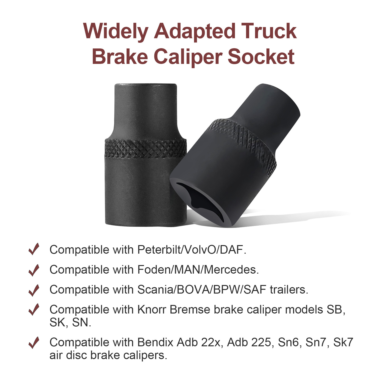 2 Pack 3/8″ Brake Caliper 11 Point Socket Truck Brake Caliper Socket 3/8″ Drive