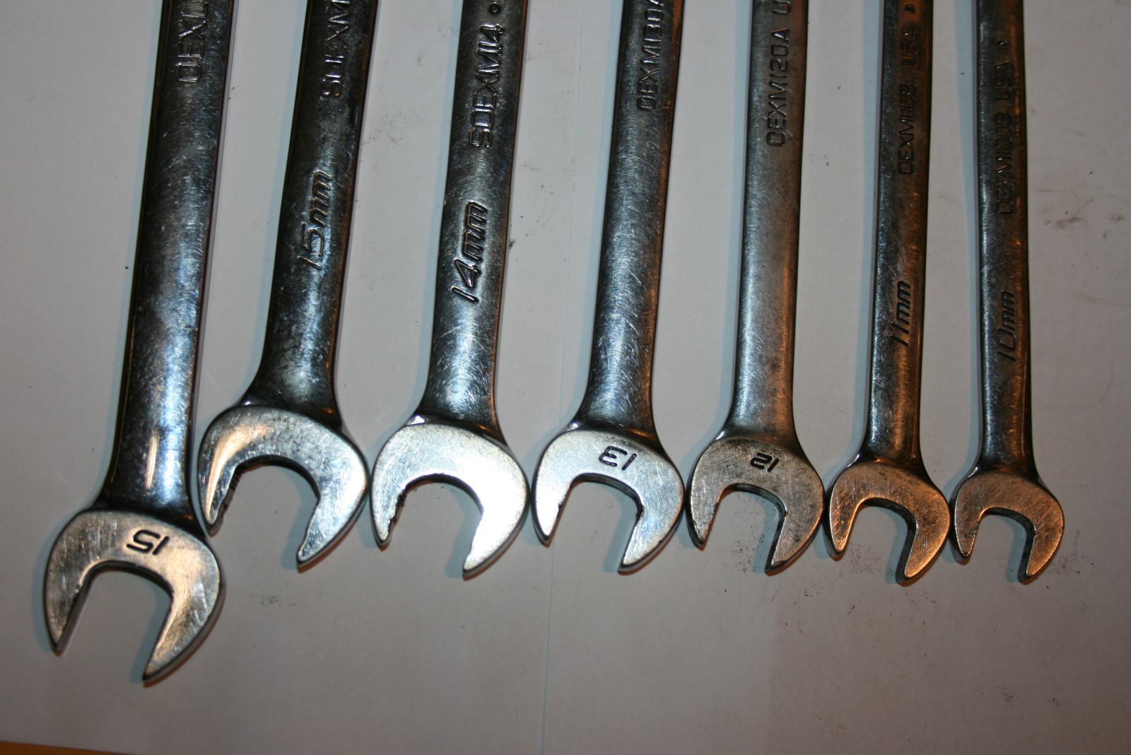 SNAP-ON TOOLS MM/SAE MIX COMBINATION WRENCH SET USA LONGSTANDARD SIZES 11PIECES
