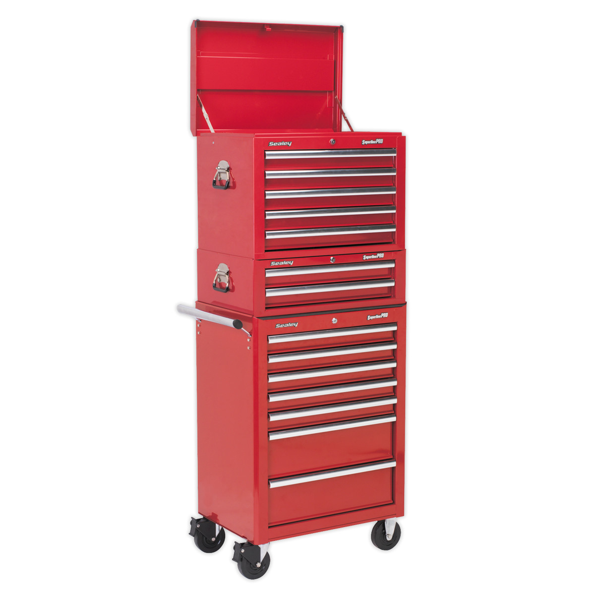 Sealey APSTACKTR Topchest, Mid-Box & Rollcab Combination 14 Drawer