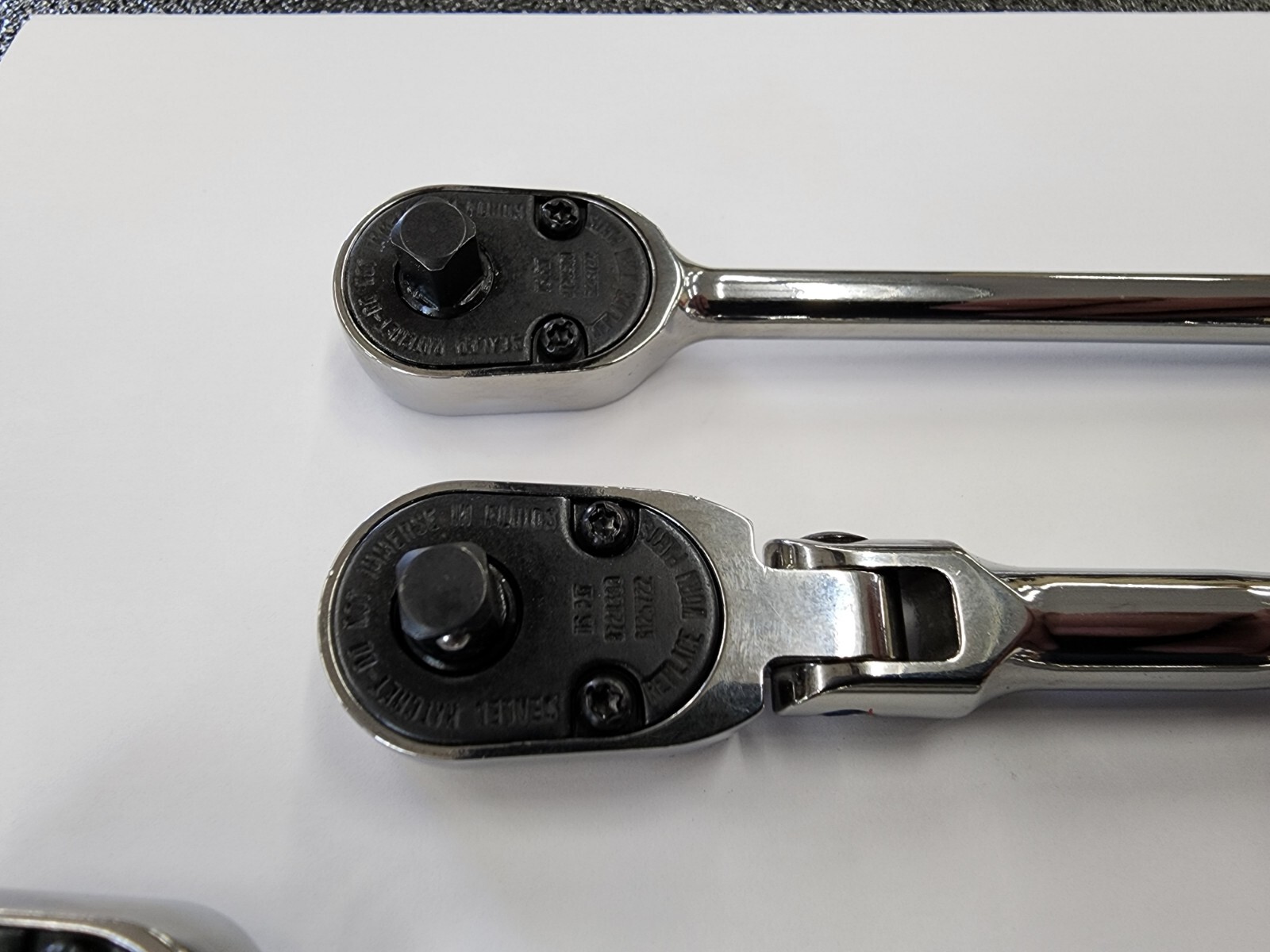 Snap-on Tools USA NEW 4-Piece 1/4″ Drive Fixed & Flex Head Chrome Ratchet Set