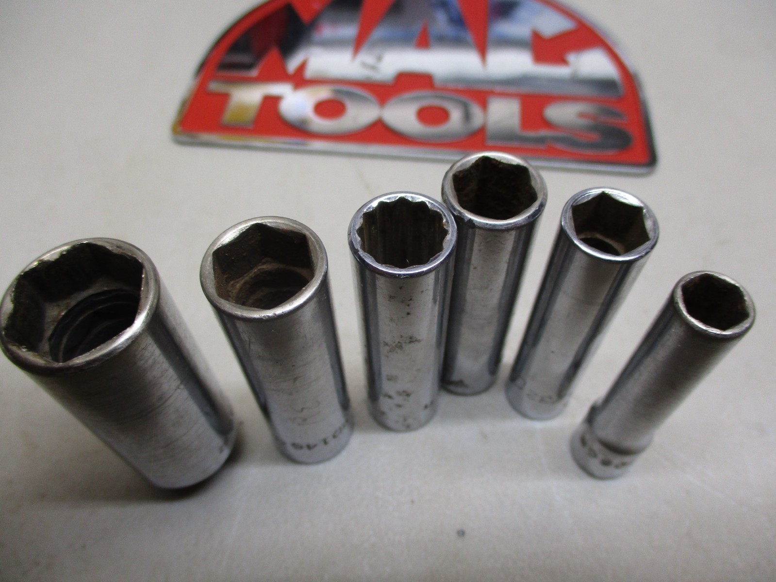 MAC TOOLS 1/4″ DP SOCKET 6PCS 1/4″ ,11/32″, 3/8, 7/16, 9/16 ALL 6PT, 1 3/8″ 12PT