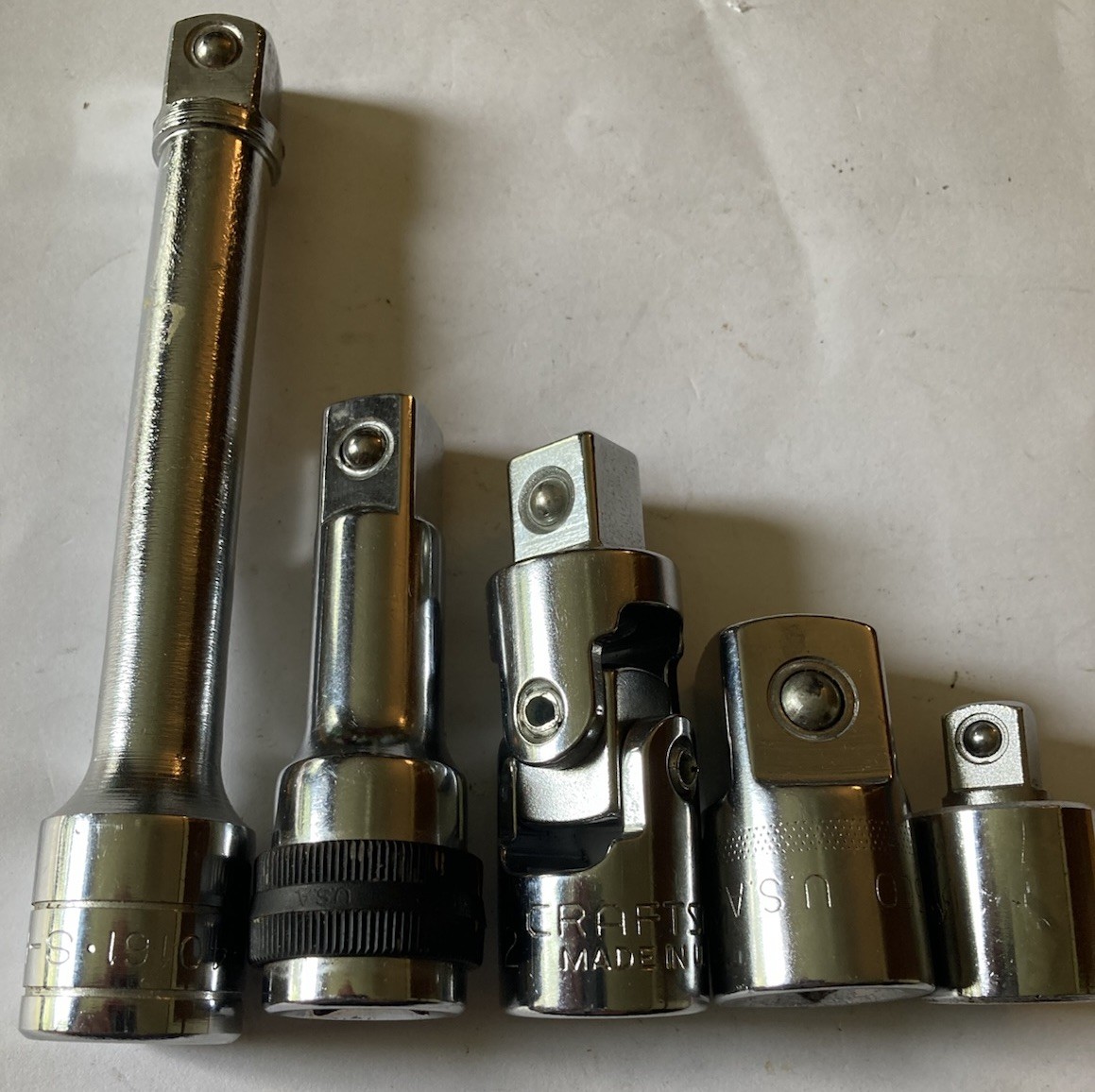 1/2” Socket Extensions, Adaptors & Universal Joint, Most Are NEW