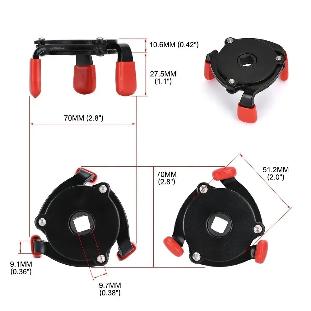 SOLID 3 Jaw 3/8″ Car Adjustable Oil Filter Remover Wrench Removal Tool Universal