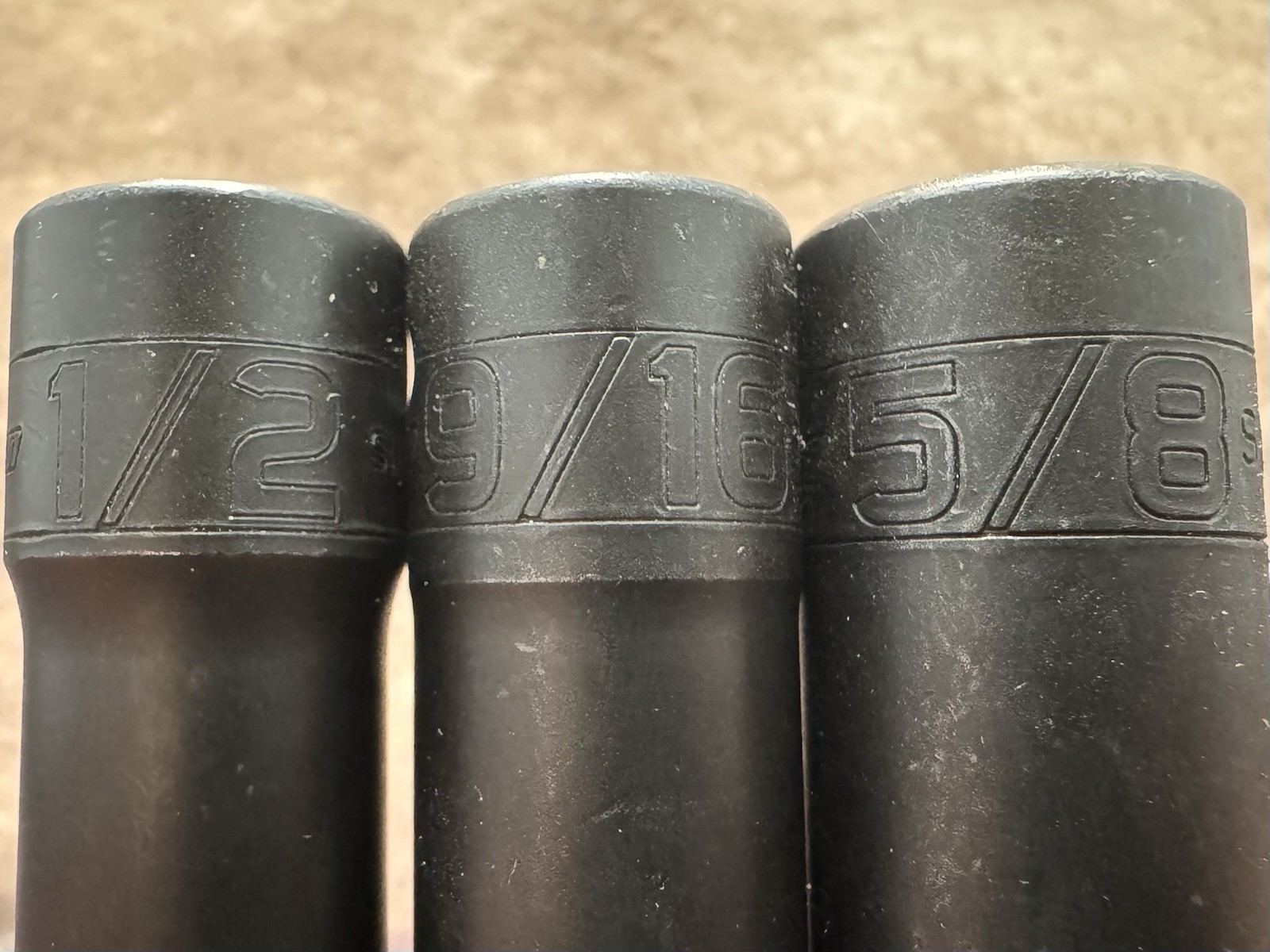 Snap On 313SIMA 1/2″ Flank Drive 6-Pt SAE Deep Impact Socket Set *MISSING 1PC*
