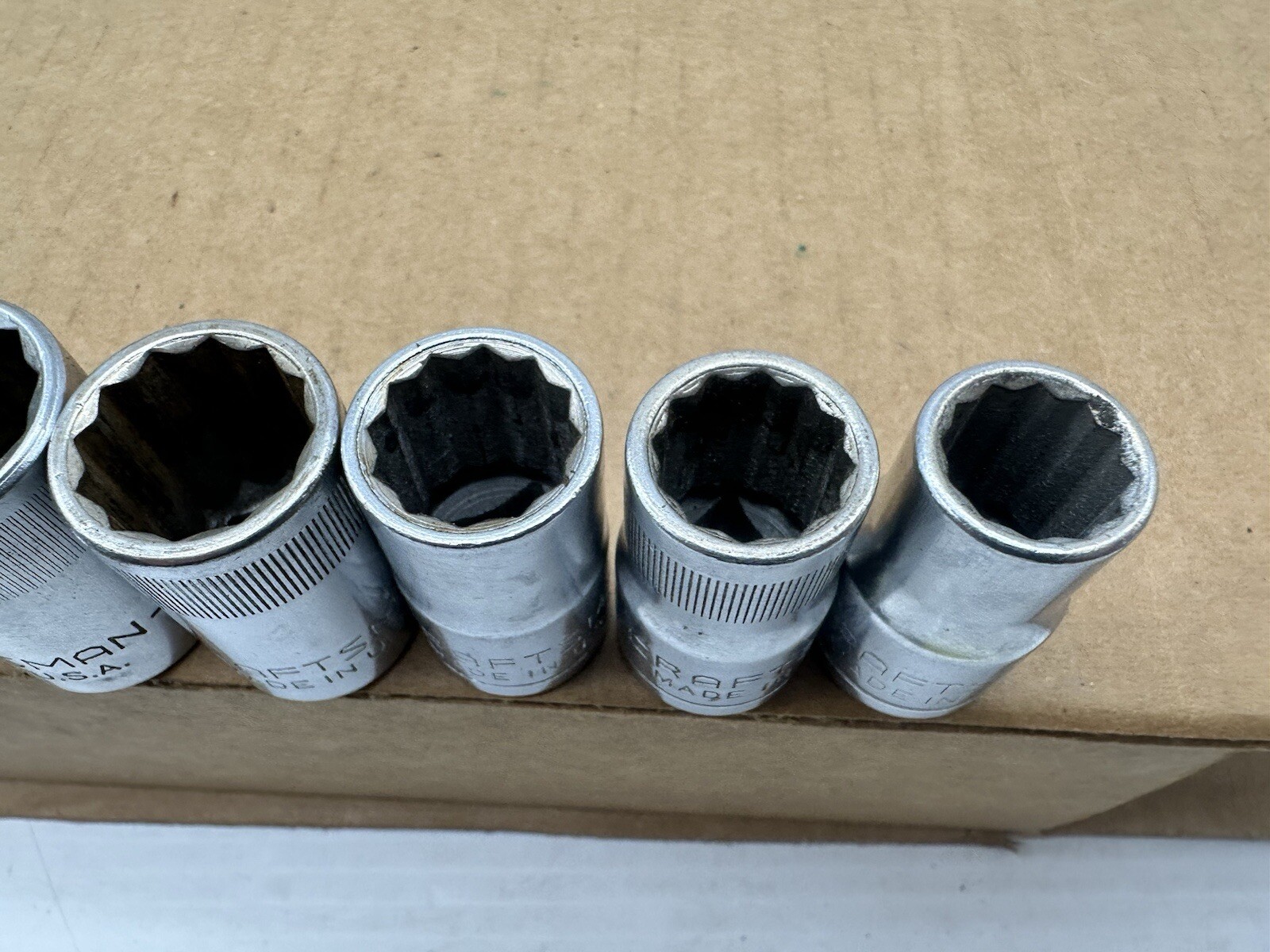 CRAFTSMAN 6pc SOCKET SET 22MM-19-17-15-14-13 1/2″ DR 12.PT – VV Series USA MADE