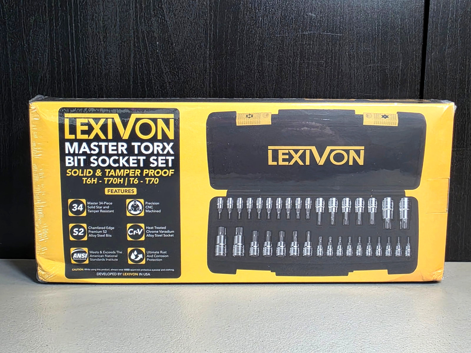 Lexivon Master Torx Bit Socket Set -Solid & Tamper Proof, T6H-T70H/T6-T70 Sealed