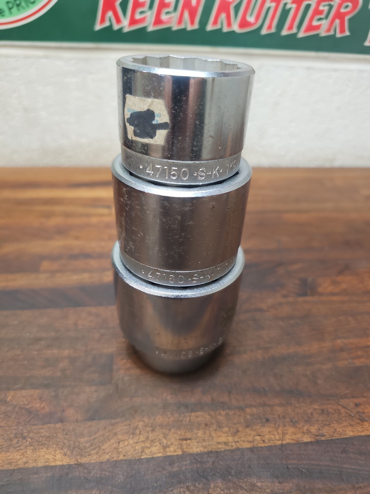 B90- (3) SK 3/4″ Drive Large Sockets 2-1/8″, 1-7/8″, 1-9/16″ FRANCE 12 pt