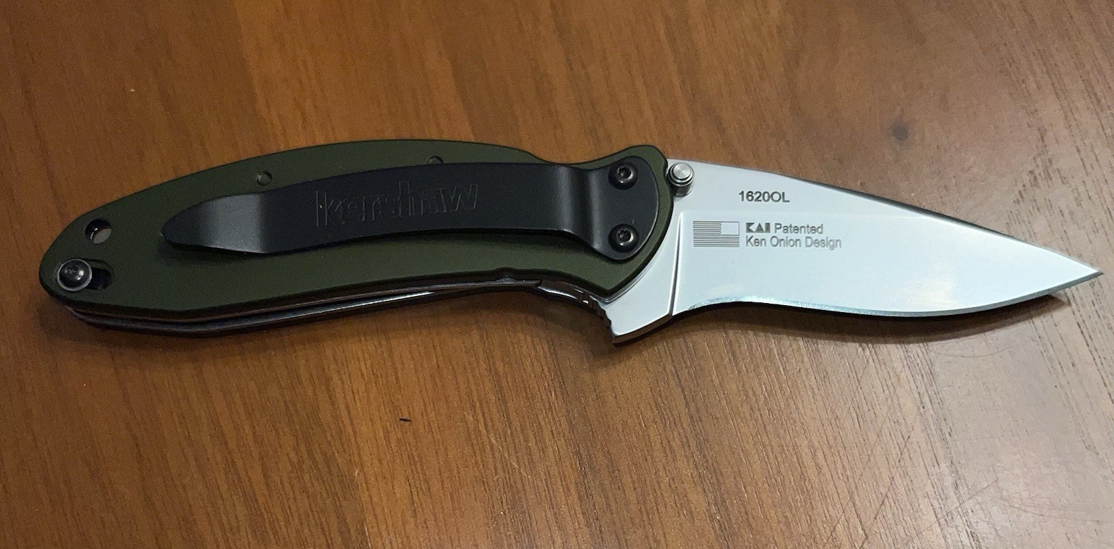 NEW! Kershaw Scallion Olive Drab 2.4” Pocket Knife (1620OL) – Ken Onion Design