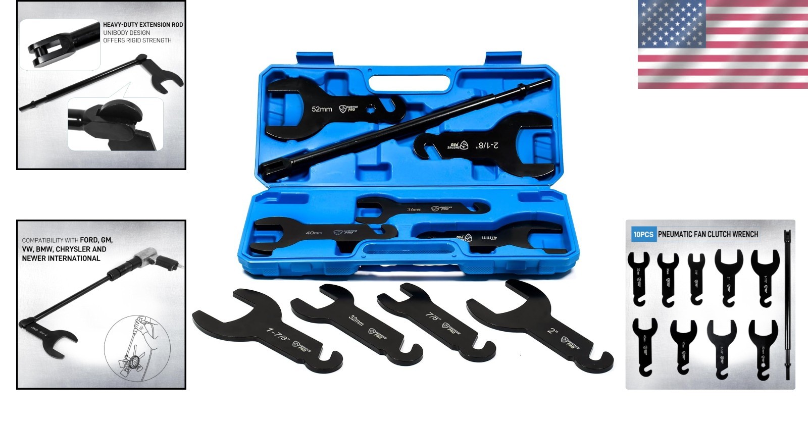 Smotivepro Pneumatic Fan Clutch Wrench Set