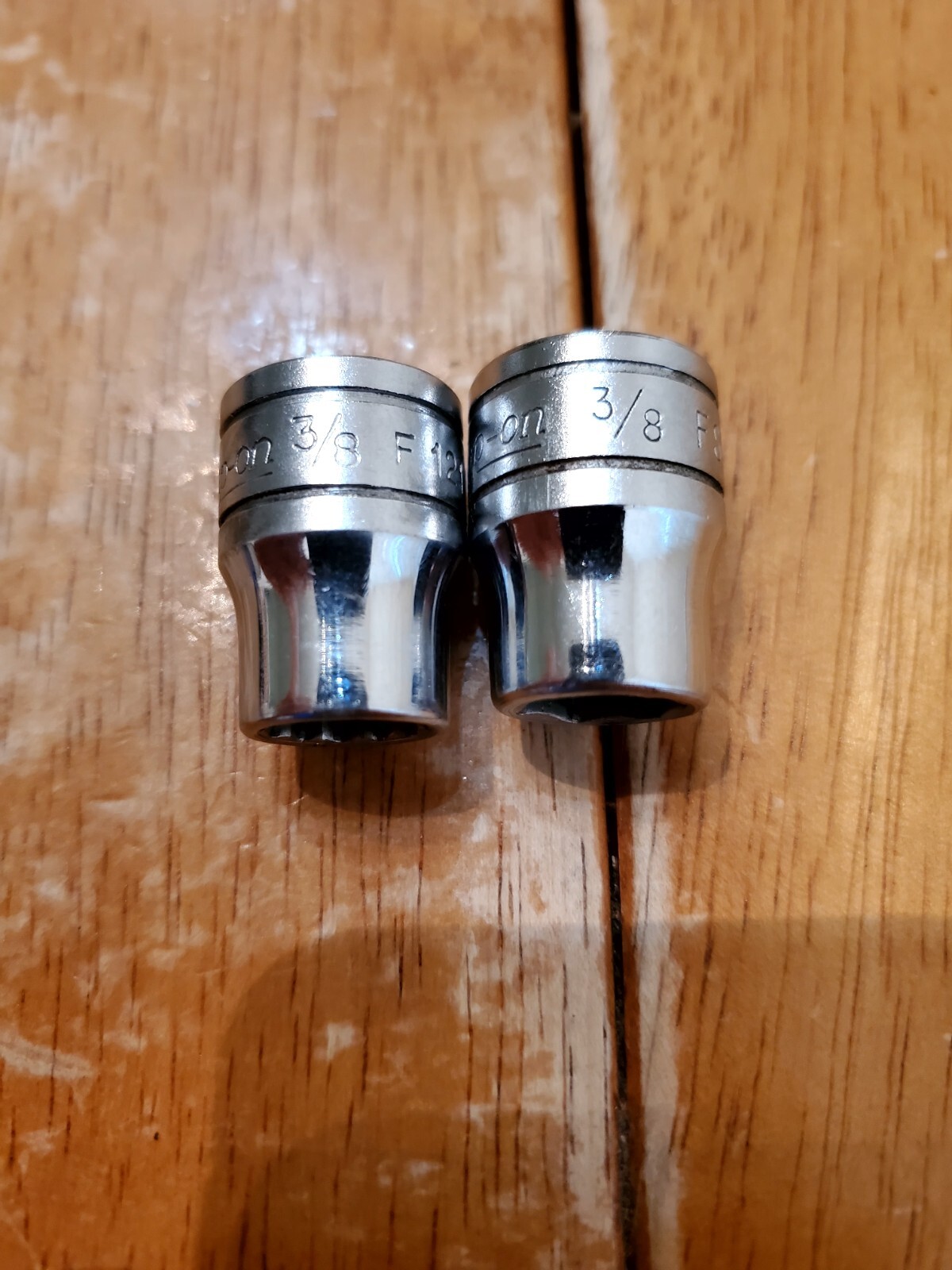 Snap On 3/8″ Drive 3/8″ 6&12PT Shallow Chrome Sockets Lot Of 2