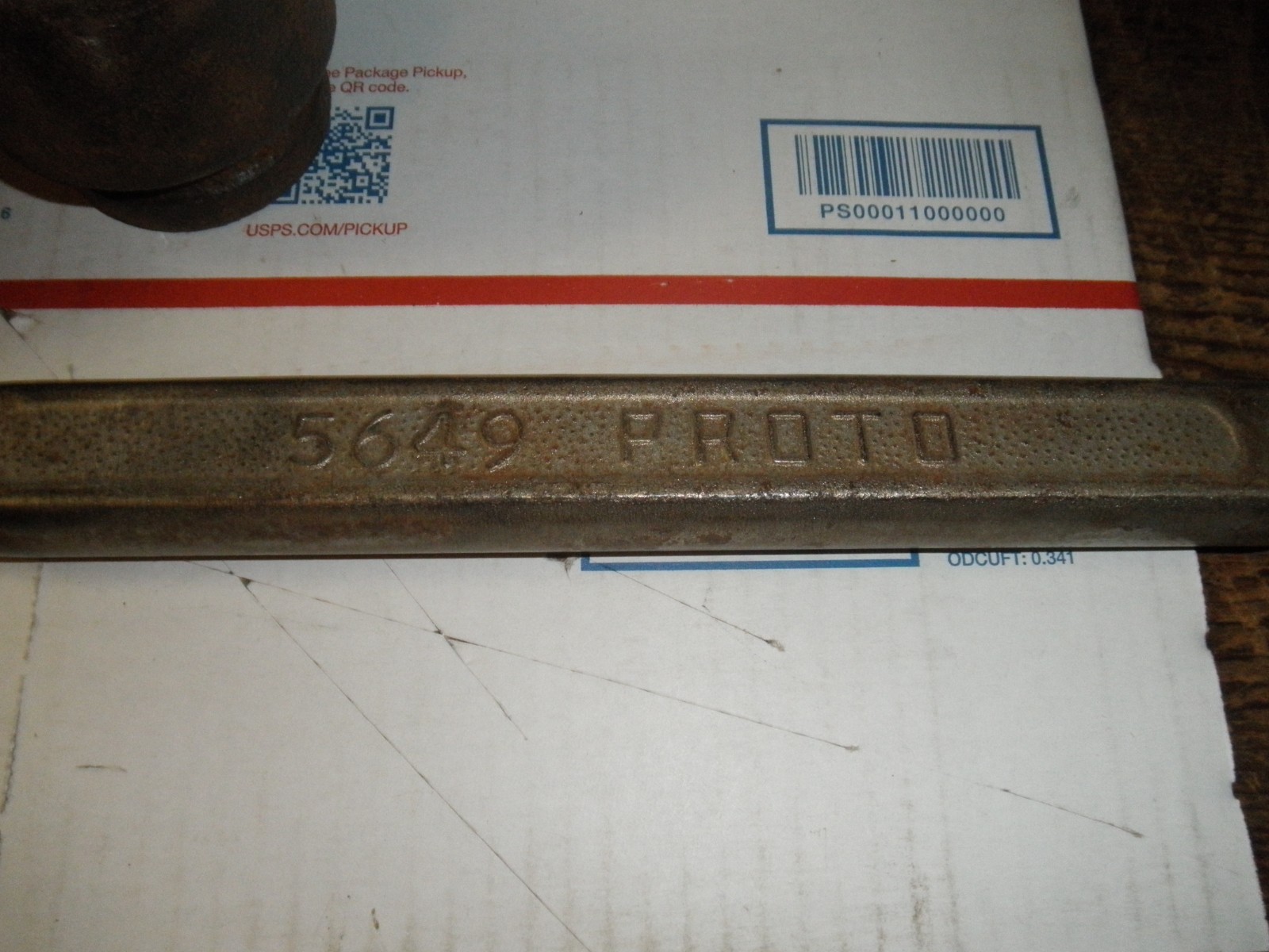 Vintage Proto 5649 Ratchet & 2 Sockets Wrench 3/4” pebble finish on handle 20″