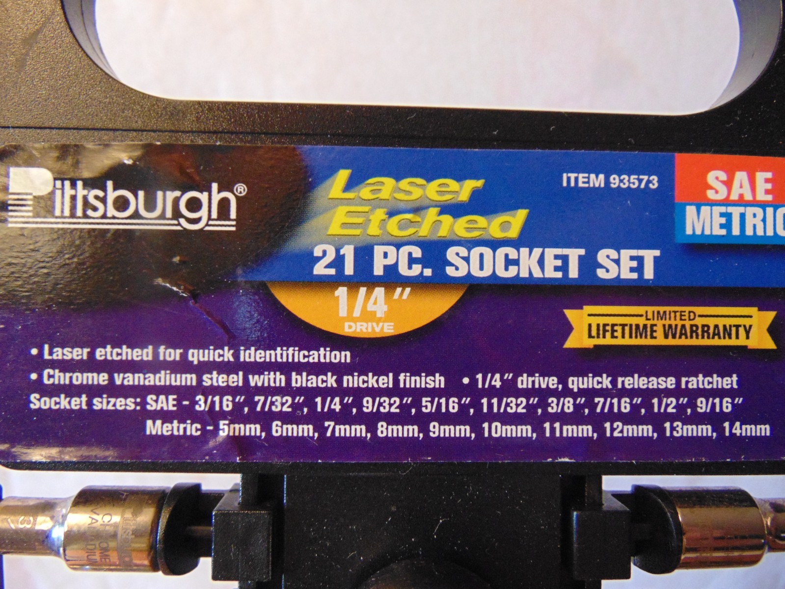 21 Piece Socket Set SAE & Metric 1/4″ Drive