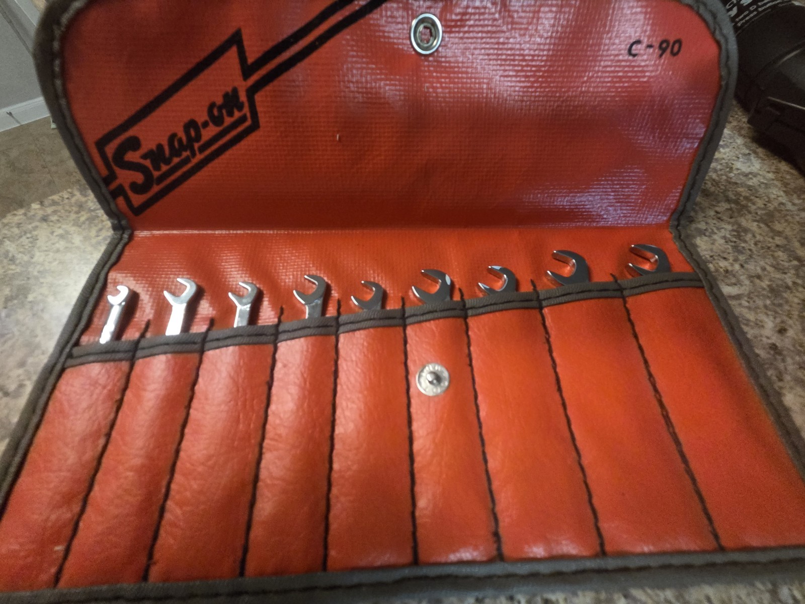 Vintage SnapOn 9 Piece SAE Open End Ignition/Midget Wrench Set Housed In…