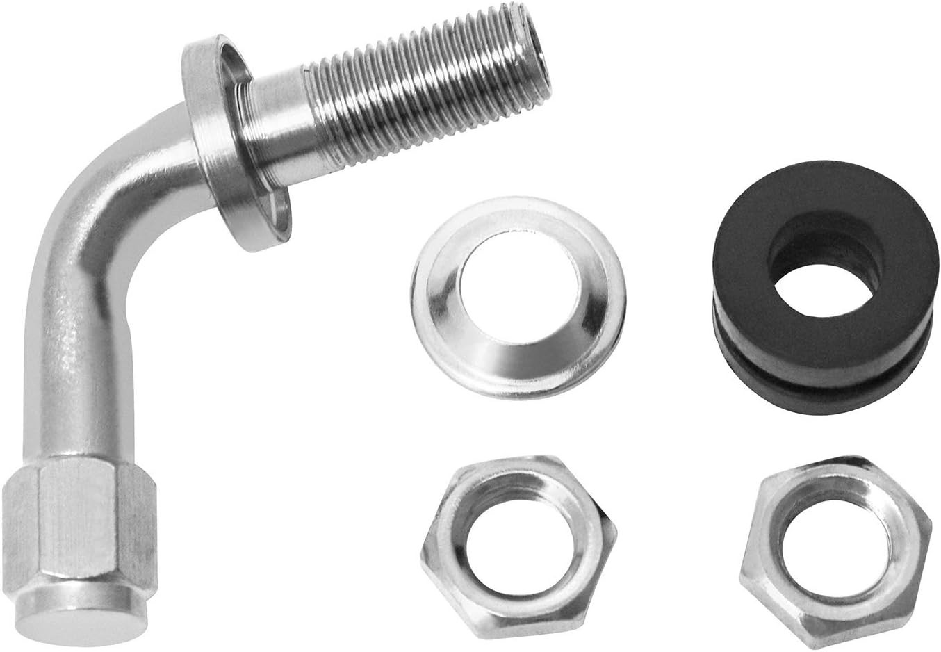 4Pcs 90° Angled Tyre Valve Stems Bolt-In Anti-Leak for Car Motorcycle Tires