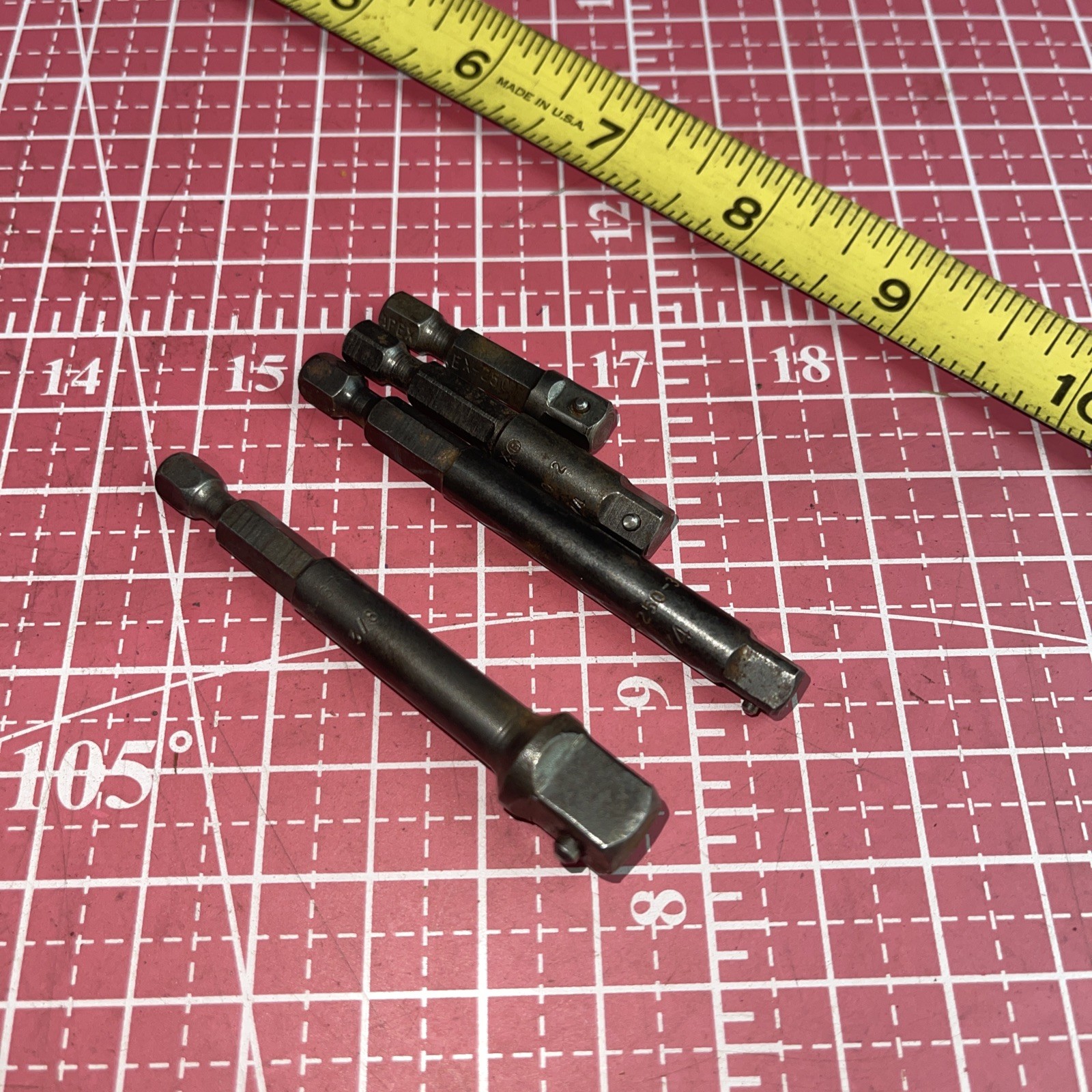 Vintage Apex 4 Pc 1/4» Power Drive Extension Set Ex250 1 2 3 & Ex3703 3/8 Drive