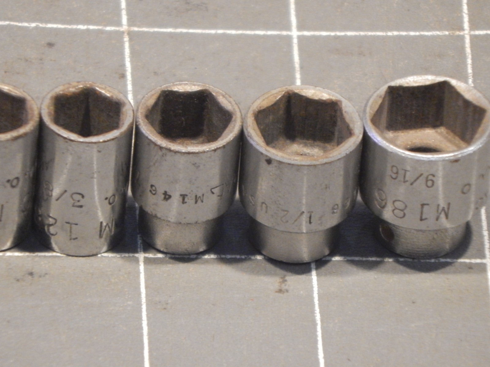 Vintage Mac 10Pc 1/4″ Drive SAE Shallow Socket Set 3/16″ 9/16″ 6Pt Dr M M66