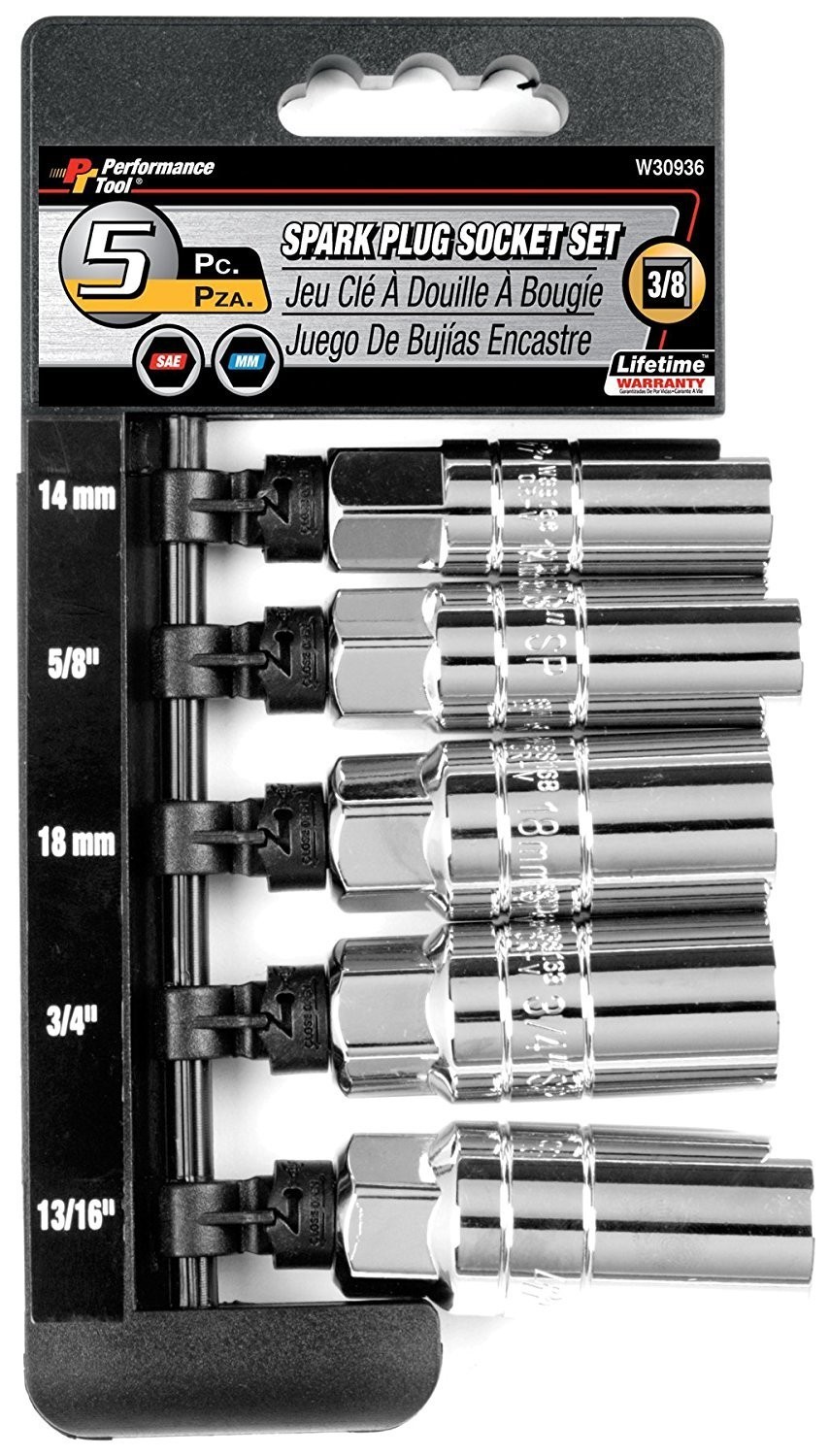 5 Piece Spark Plug Socket Set – High Torque, Durable Chrome Vanadium, Mechanic T