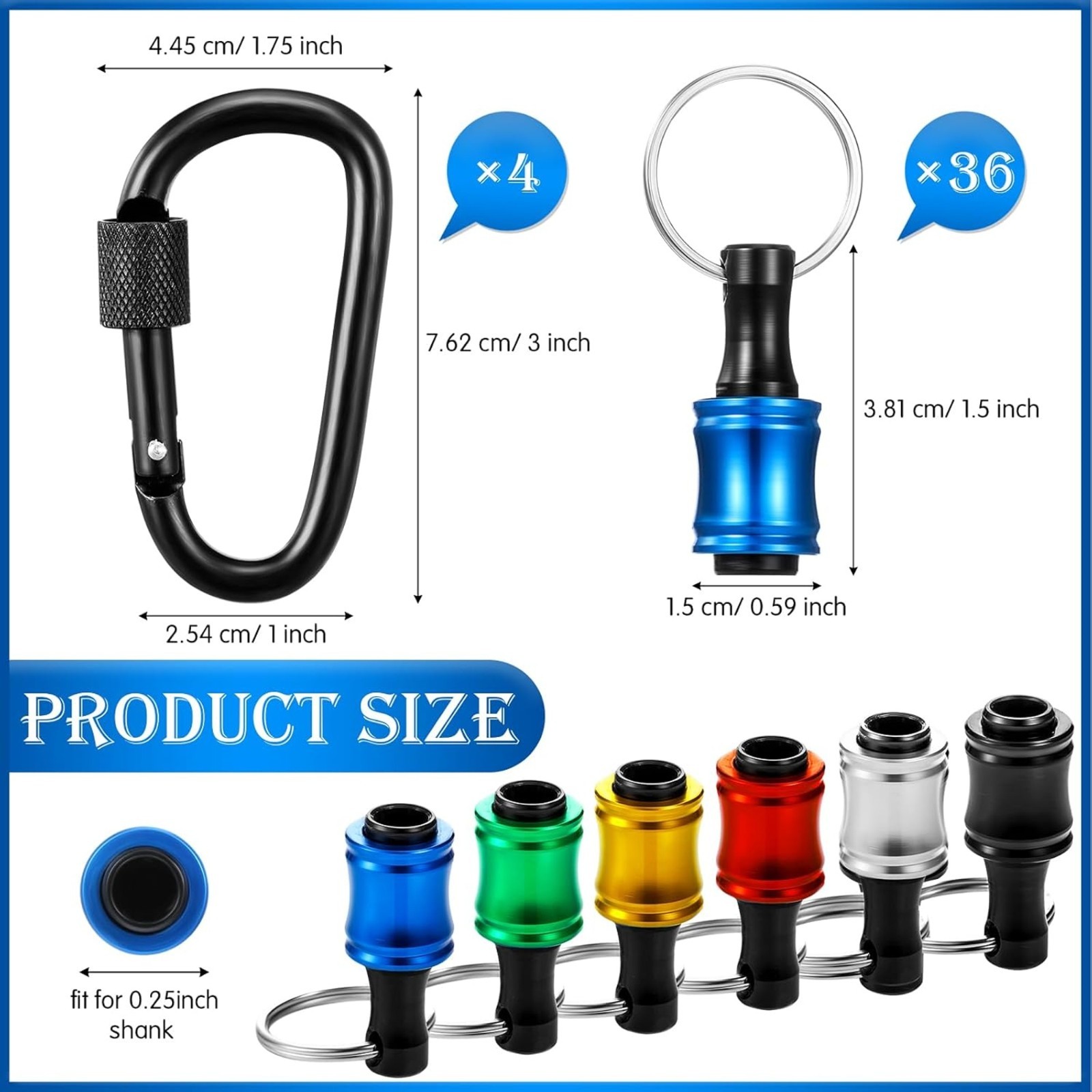 Bit Holder Keychain 6-44PCS Quick Release Hex Shank Socket Set Drill Tool