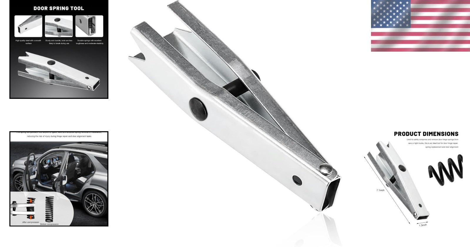Professional 7.1-Inch Steel Door Spring Compressor Tool – Efficient Auto Repair