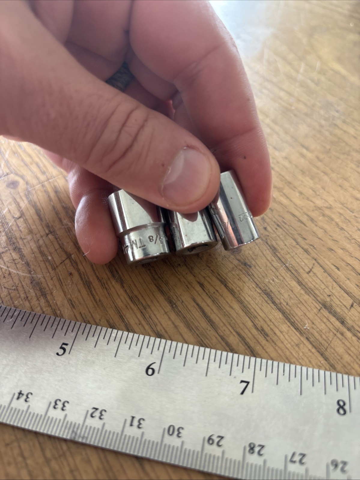 LOT 3 SOCKETS 1/4″ DRIVE Snap-on TM408 TM410 TM412 8-Point LIGHT MARKS