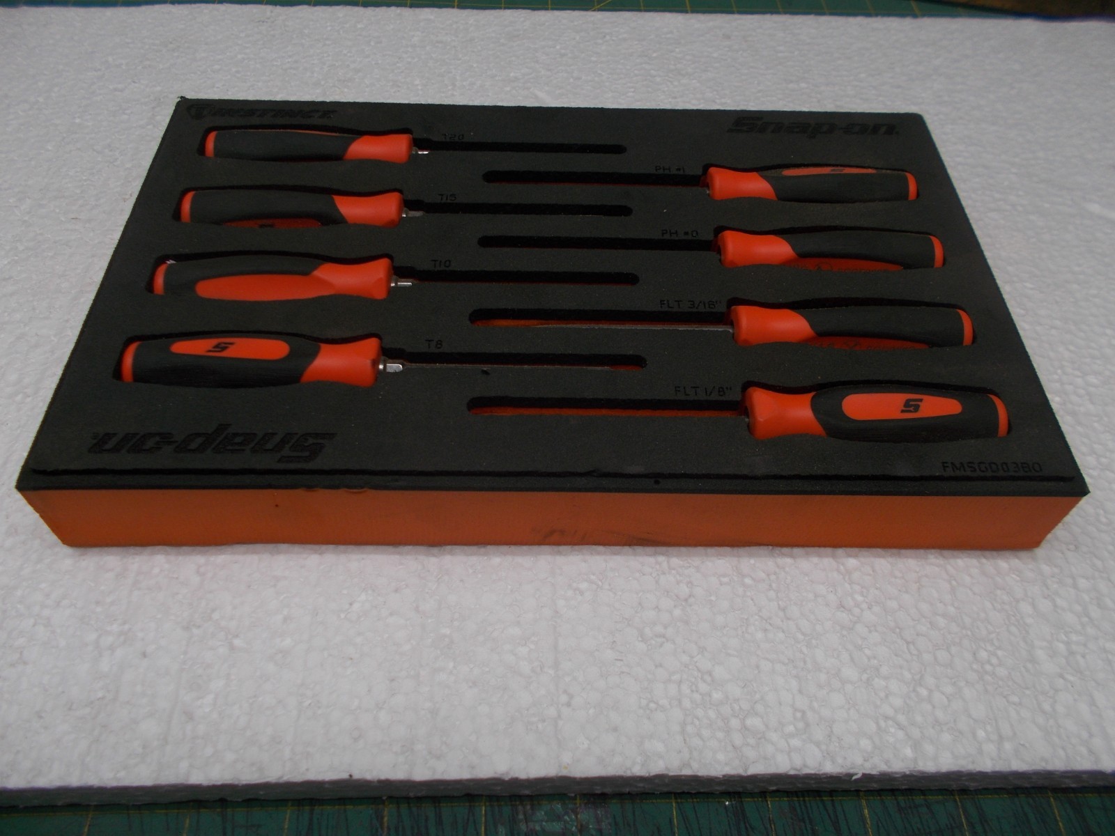 Snap-on Mini Torx Flat And Phillips Screwdrivers Set Foam Used Orange FMSGD03BO