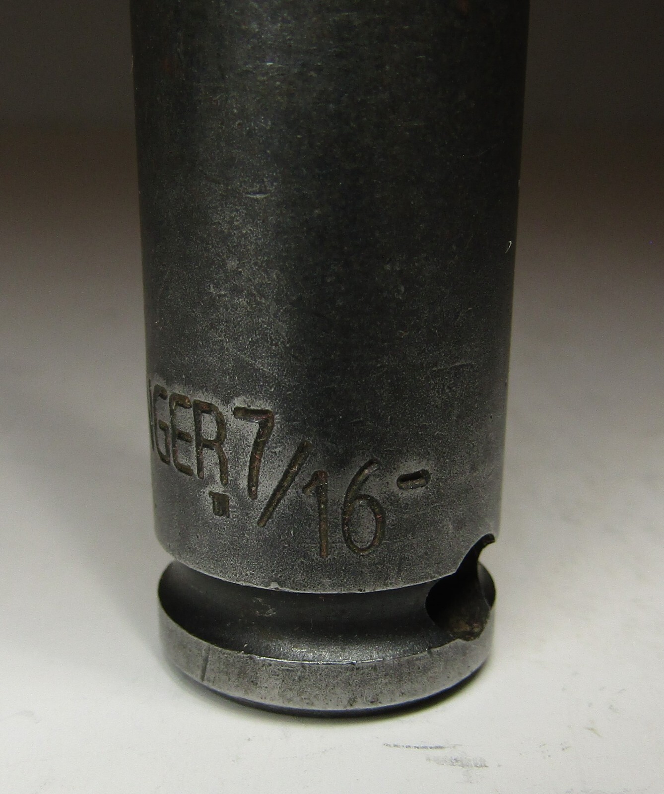 *Challenger* 7/16″ SAE 6 Point 3/8″ Drive Deep Socket L1414 – Made in U.S.A.