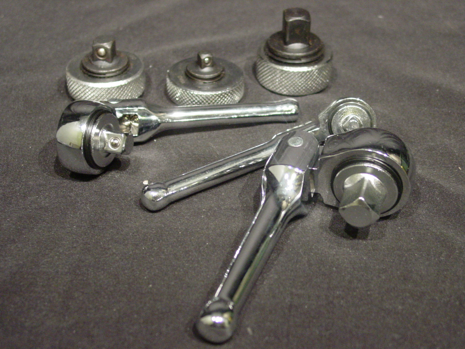 Flex Head Stubby & Thumbwheel Ratchet Set 1/4 3/8 1/2 Wrench Wrenches Tight Spot