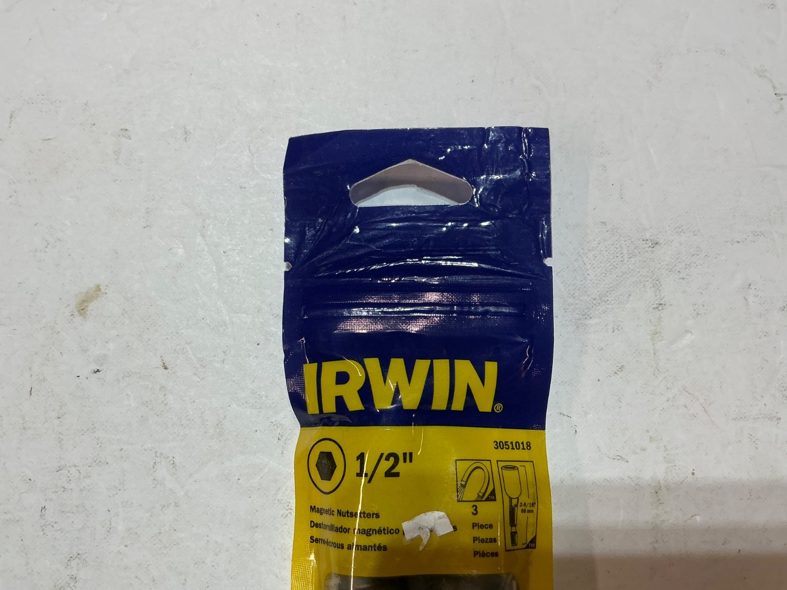 New Irwin 3 pc1/2″ Magnetic Nuttsetter #3051018 2 9/16″ long 1/4″ hex shank