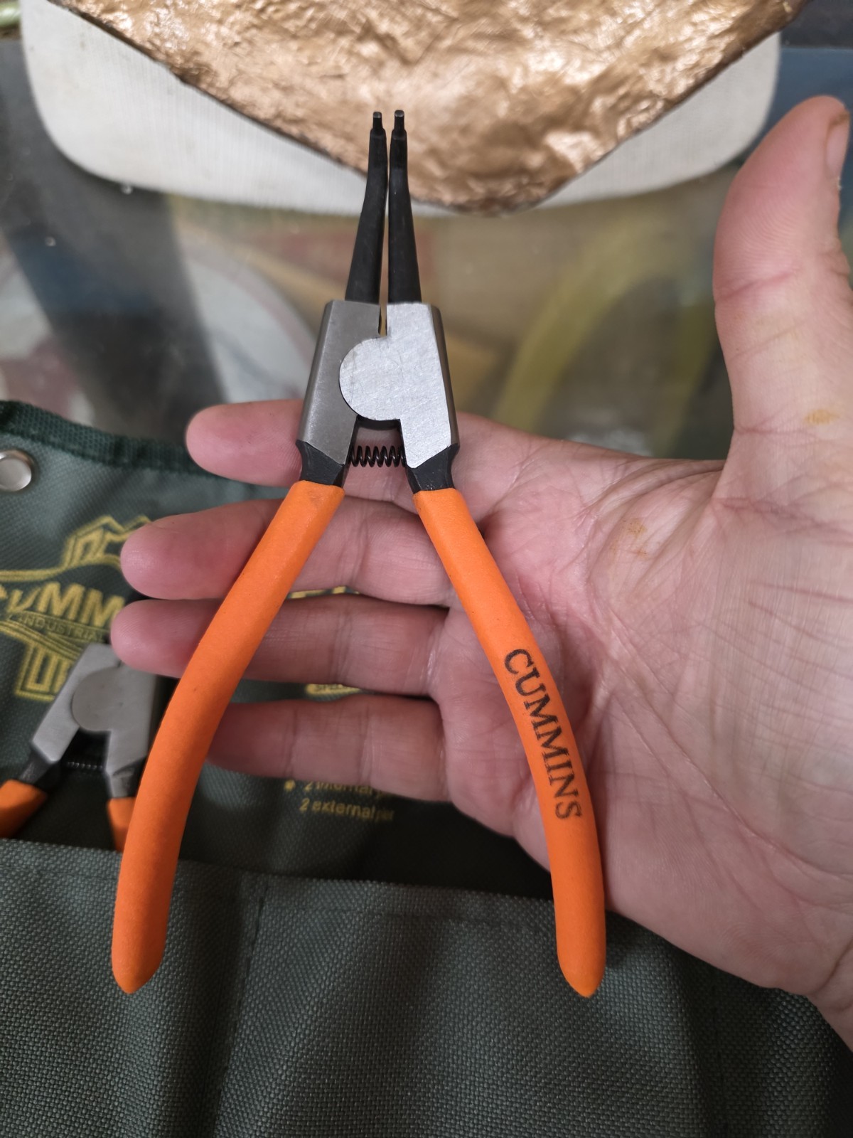 Vintage Cummins Industrial Tools 4pc. Heavy Duty Snap Ring Pliers Orange 5728