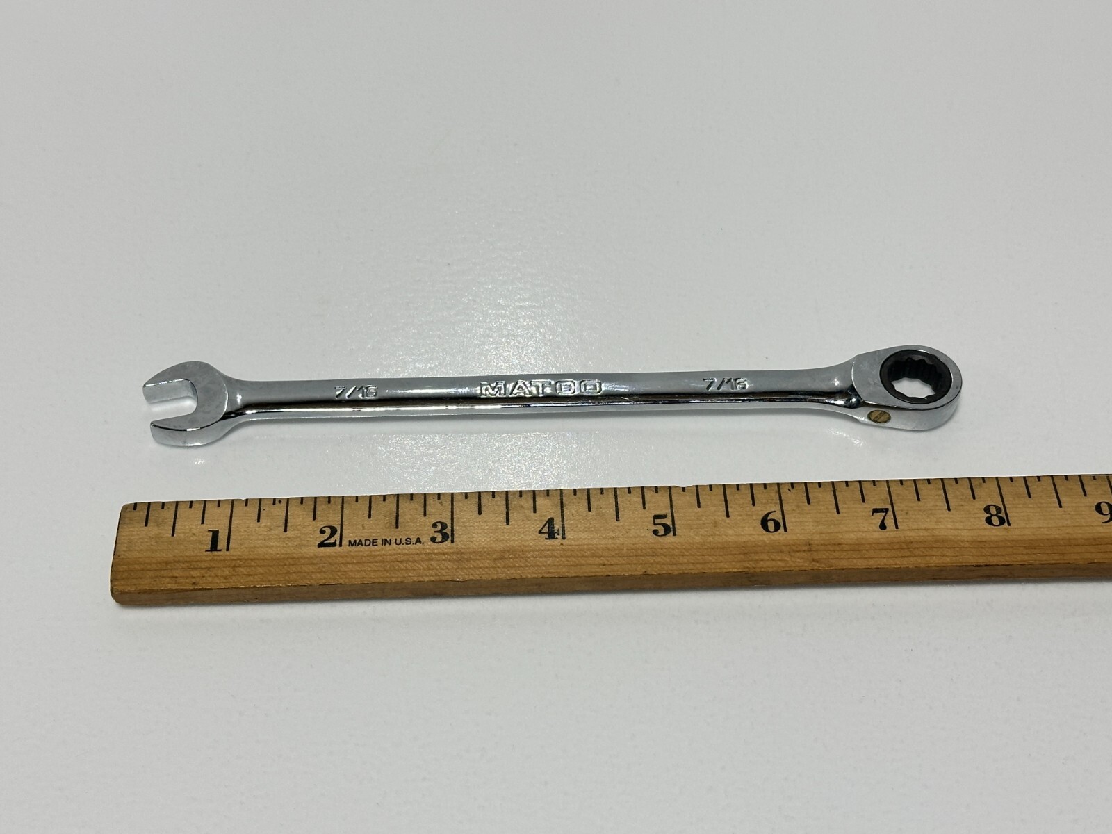 Matco 7GRCXL142 7/16” SAE 72 Teeth Extra Long Ratcheting Wrench, Non-Slip Box