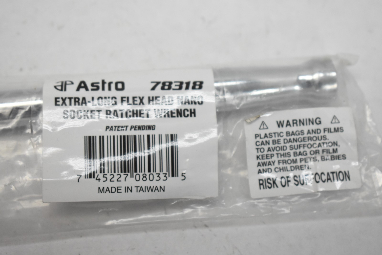 Astro 78318 Extra-Long Flex Head Nano Socket Ratchet Wrench Silver New Tool