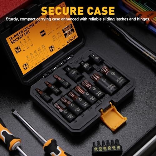 13-Piece Triple Square Spline Bit Socket Set – Premium S2 Steel, M4-M18, 1/4″, 3