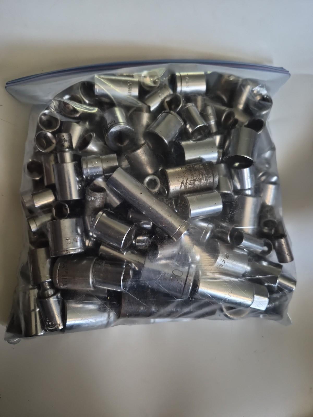 Large Socket Lot, Unbranded Sockets, Various Sizes, 20 Lbs Of Random